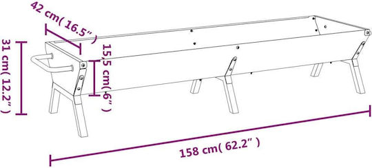 vidaXL Ανοξείδωτη Ψησταριά Κάρβουνου 158x42εκ.
