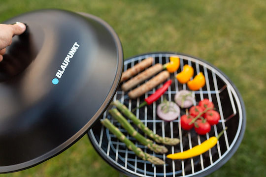 Blaupunkt Holzkohlegrill Kessel mit Deckel und Thermometer 44cmx44cm