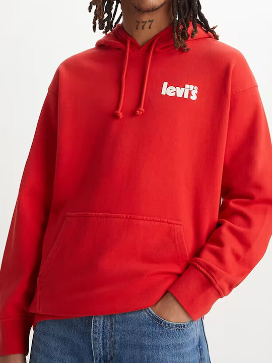Graphic Sweatshirt mit Kapuze Rot