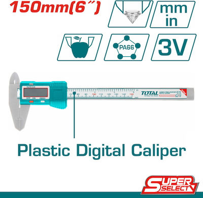 Total Super Select Digital Caliper cu interval de măsurare până la 0 - 150mm