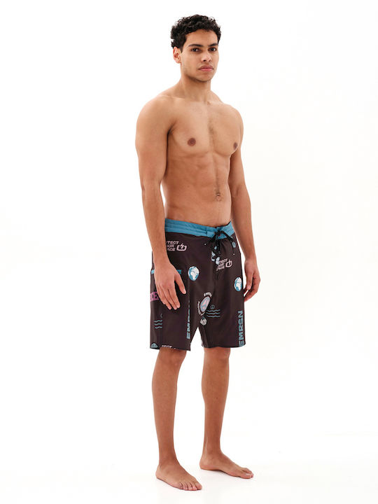 Men's Swimwear Shorts Off-Black with Patterns