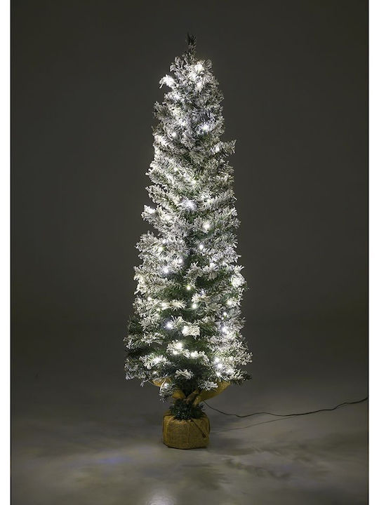 Christmas Tree Pencil Pine Slim Snowy 120cm with 188 Branches and with LED Lighting