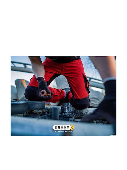 Dassy Workwear Dynax Παντελόνι Εργασίας Κόκκινο
