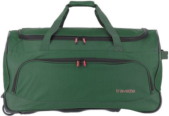Travelite Basics Reisetasche 89Es Grün mit Rädern Stoff L71xB36xH31cm
