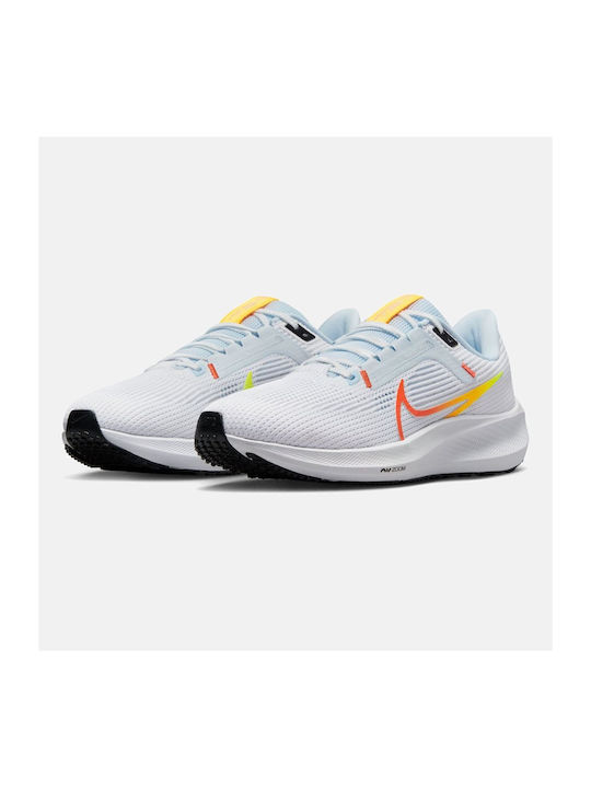 Air Zoom Pegasus 40 Sport Shoes Running White / Blue Tint / Laser Orange / Picante Red