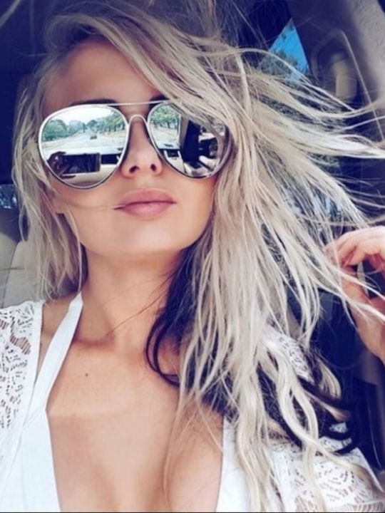 Ray Ban Aviator Unisex Sunglasses with Silver Metal Frame and Silver Mirror Lens RB3025 W3277