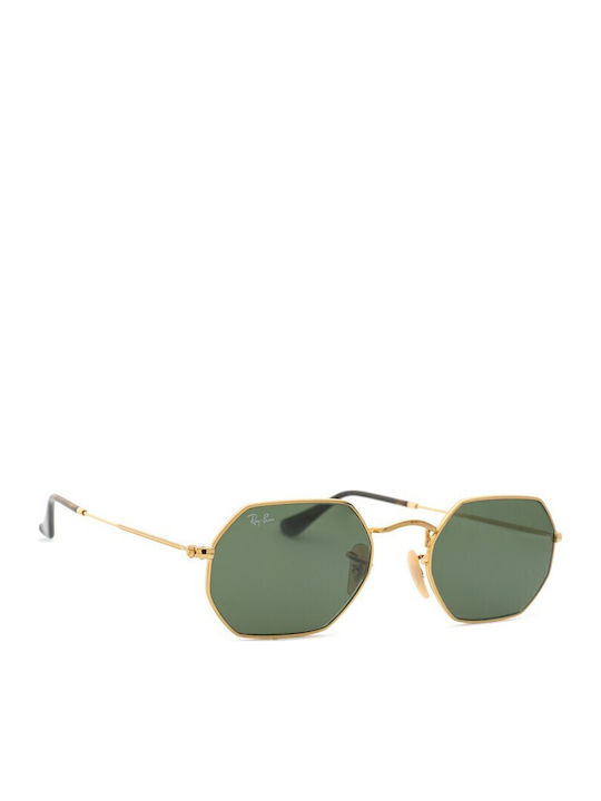 Ray Ban Octagonal Unisex Sonnenbrille mit Gold Metall Gestell und Grün Linse RB3556N 001