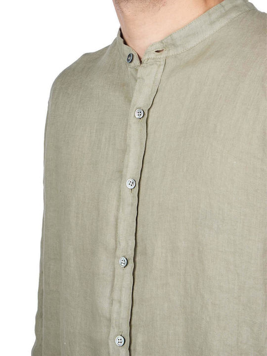 Langärmlig Leinen Hemd Khaki