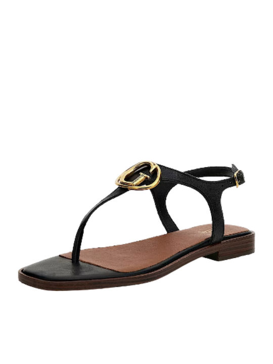 Miry Sandale Casual Damă Din Piele Negru
