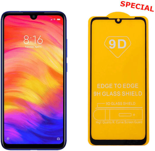 9D Пълно лепило Закалено стъкло за цялото лице (Redmi Note 7/7 Pro - Редми Ноут 7/7 Про)