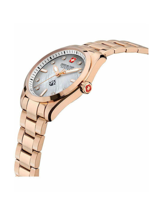 Swiss Military Hanowa Watch with Pink Gold Metal Bracelet