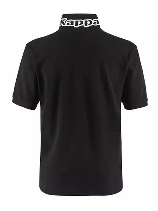 Kappa Ανδρικό T-shirt Polo Μαύρο