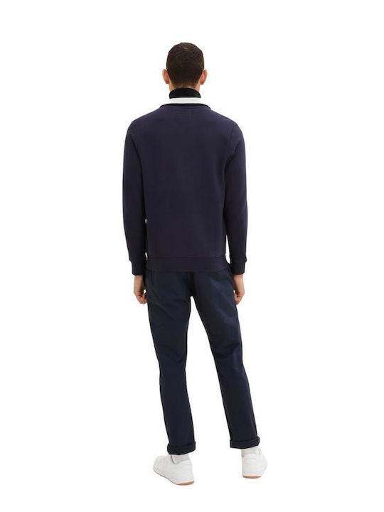 Tom Tailor Men's Cardigan with Zipper Navy Blue