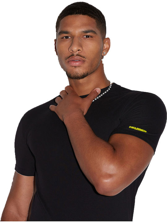 Men's Undershirt Short-sleeved in Black Color