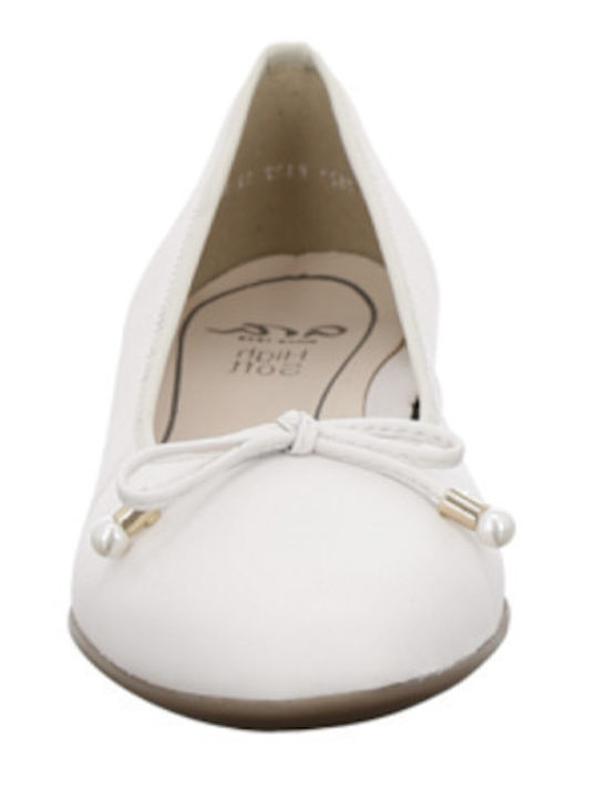 Ara 12-31324 Women's Leather Anatomical Ballerinas in Cream Color