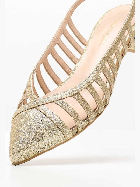 Women's Flats S1 Gold Glitter Gold Mortoglou