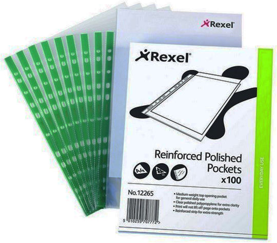 Rexel Пластмасов Протектор за Документи A4 с Дупки и Подсилване