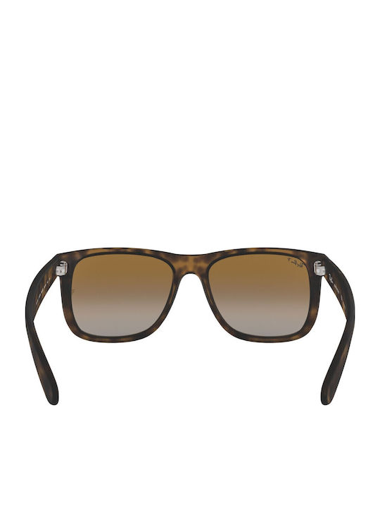 Ray Ban Justin Unisex Sunglasses with Brown Tartaruga Plastic Frame and Brown Gradient Polarized Lens RB4165 865/T5
