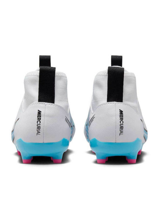 Παιδικά Ποδοσφαιρικά Παπούτσια Ψηλά Zoom Superfly 9 με Τάπες και Καλτσάκι Χωρίς Κορδόνια White / Blue
