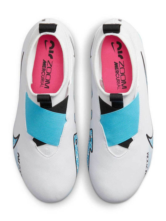 Παιδικά Ποδοσφαιρικά Παπούτσια Ψηλά Zoom Superfly 9 με Τάπες και Καλτσάκι Χωρίς Κορδόνια White / Blue
