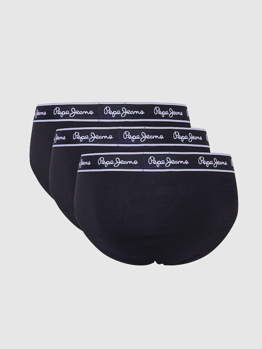 Pepe Jeans Ανδρικά Σλιπ Μαύρα Μονόχρωμα 3Pack