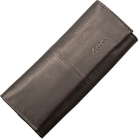 Lavor Leather Tobacco Pouch With Magnetic Clasp 16x6.8cm Dark Brown