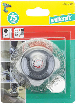 Wolfcraft 2746000 Drahtbürste Glocke für Winkelschleifer 75mm