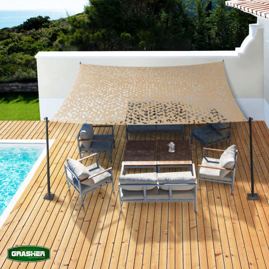 Grasher Rectangular Camouflage Net Beige with PU Coating 3x4m 180gr/m²