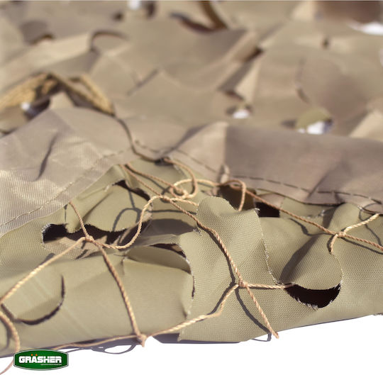 Grasher Rechteckig Tarnnetz Beige mit PU-Beschichtung 4x6m 180gr/m²
