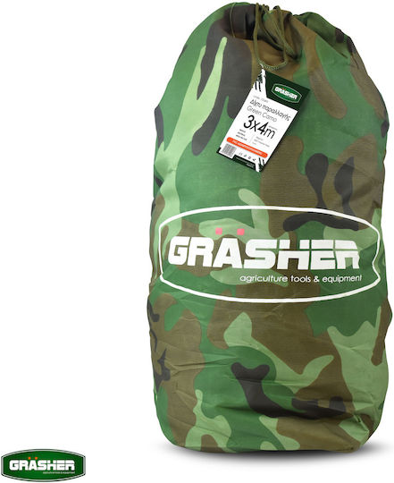 Grasher Rechteckig Tarnnetz Grün mit PU-Beschichtung 4x3m 180gr/m²