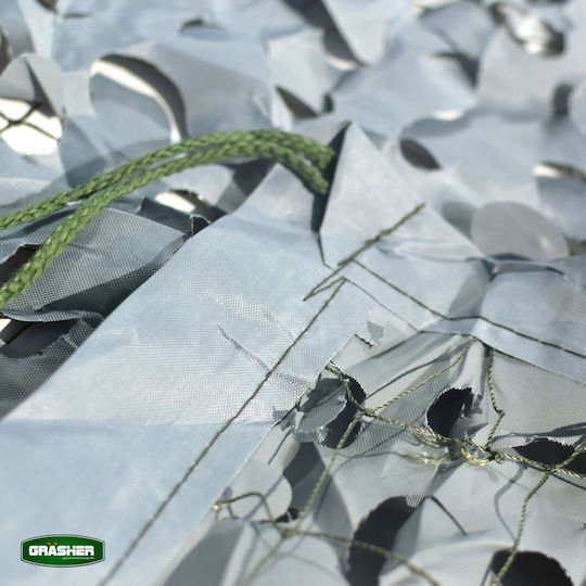 Grasher Rectangular Camouflage Net Gray with PU Coating 4x6m 180gr/m²