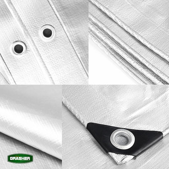 Grasher Waterproof Tarpaulin 120gr/m² 4x6m. Light Type White