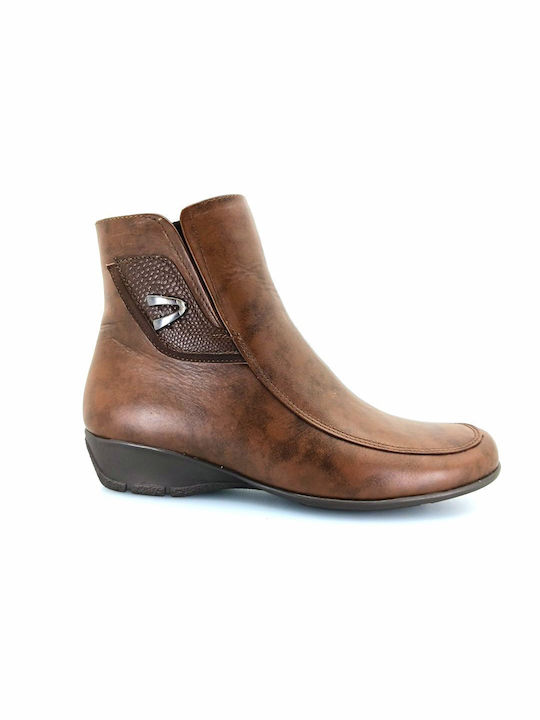 Boxer Leather Women's Ankle Boots Brown