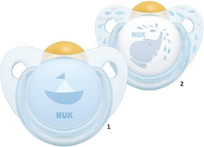 Nuk Orthodontischer Schnuller Gummi Baby Rose & Blue Boot Blue mit Etui für 6-18 Monate 1Stück