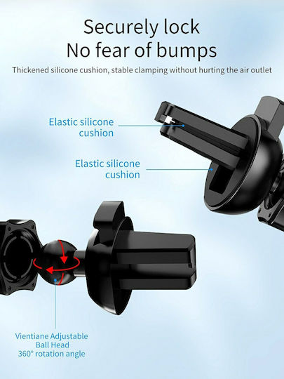 K6S Car Mobile Mount with Adjustable Hooks and Wireless Charging Gold