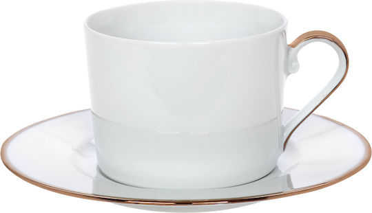 Cryspo Trio Elegance Set Căni Ceai Din porțelan Albe 250ml 6buc