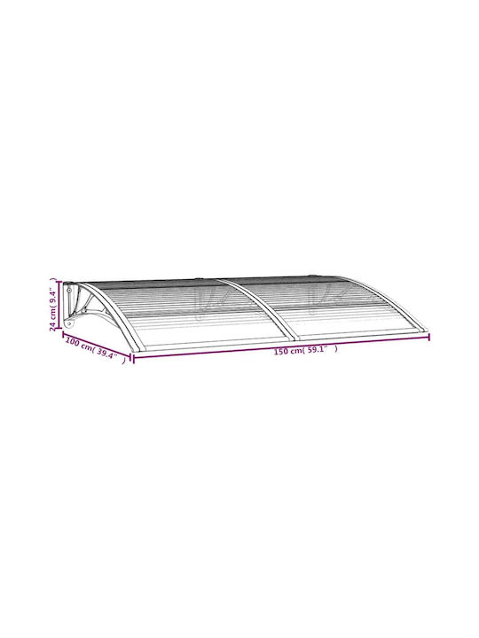 vidaXL Polycarbonat Kapuzinerdach P150xB100cm