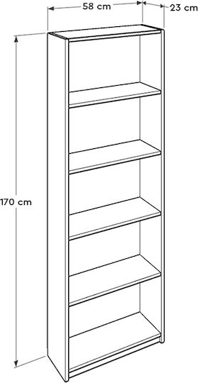 Bibliothek Sonoma 58x23x170cm