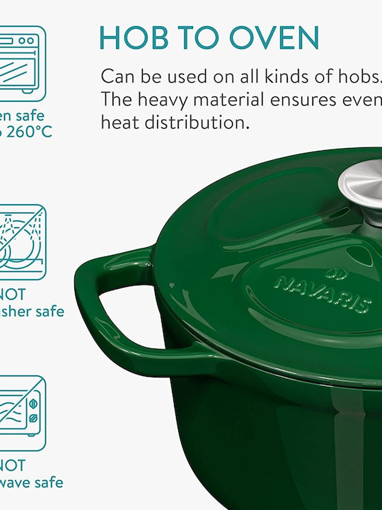Navaris din Fontă 2.5lt / 20cm Glossy Green