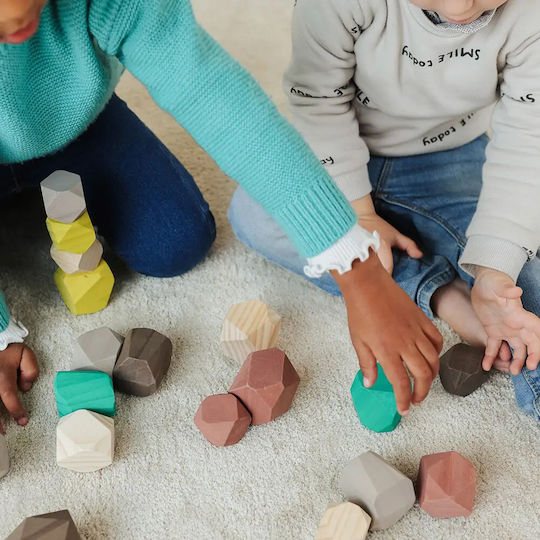 Miniland Stacking Toy Stacking Stones made of Wood for 12++ Months