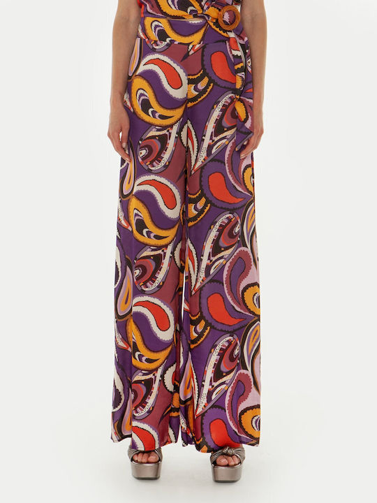 Women's High-waisted Fabric Trousers