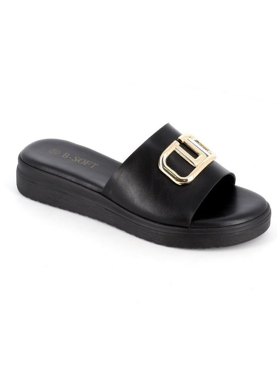 B-Soft Women's Flat Sandals Anatomic in Black Color