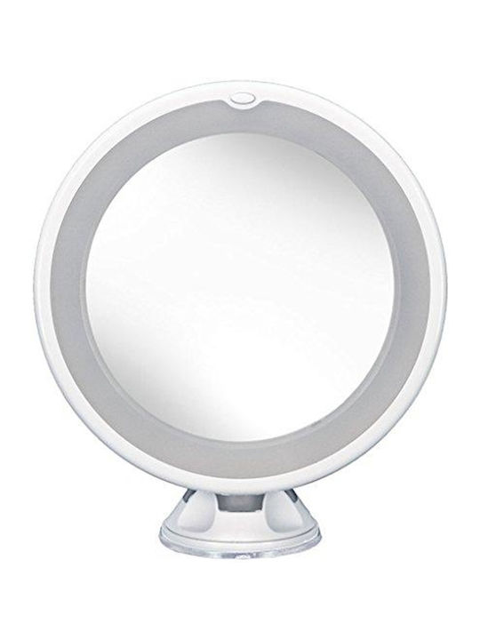 Kleine Wolke Flexy Vergrößerung Runder Badezimmerspiegel LED aus Kunststoff 17.5x17.5cm Weiß