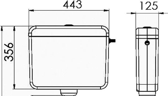 MS-6481261 Wall Mounted Plastic High Pressure Rectangular Toilet Flush Tank White