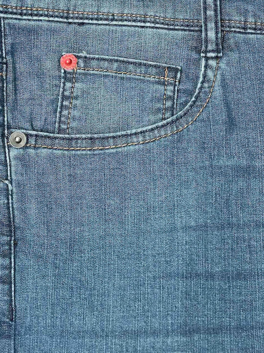 Men's Elastic Regular Straight Fit Blue Jeans Pants