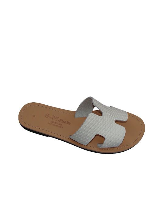 Leather sandal H "HELLENIC MANUFACTURING" Color white