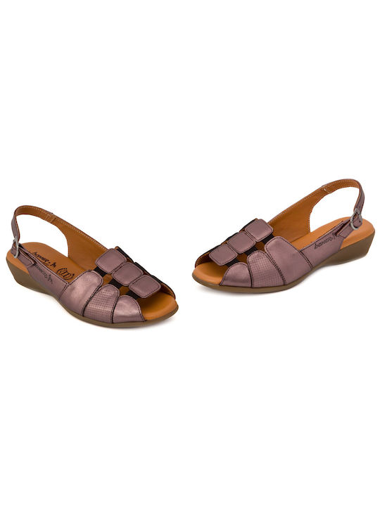 Boxer Leather Women's Flat Sandals Anatomic Bronze