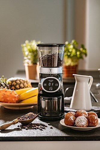 Adler Râșniță electrică pentru cafea 300W cu capacitate de boabe 300gr și 31 niveluri de măcinare Negru