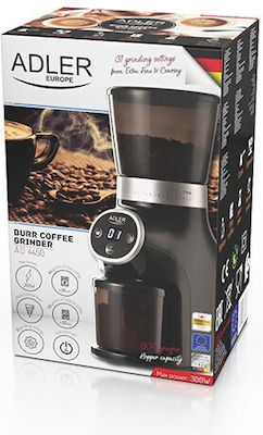 Adler Electric Coffee Grinder 300W for 300gr Beans and 31 Grind Levels Black