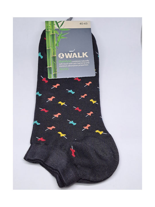 Walk Men's Patterned Socks Black